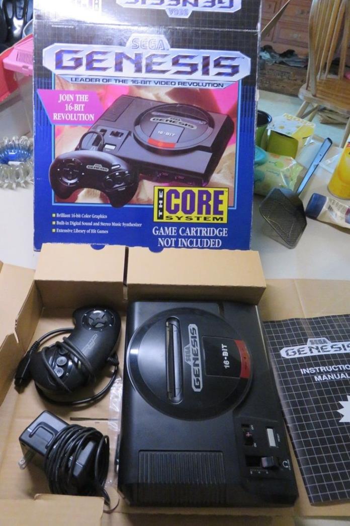 Mint in Box 1992 Sega Genesis 16-Bit Game Console with Control Pad