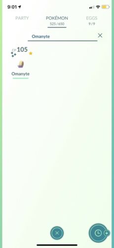 Pokémon Go Shiny Pokemon Omanyte Super Rare