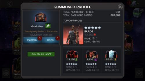 MCOC Marvel Contest of Champions Account