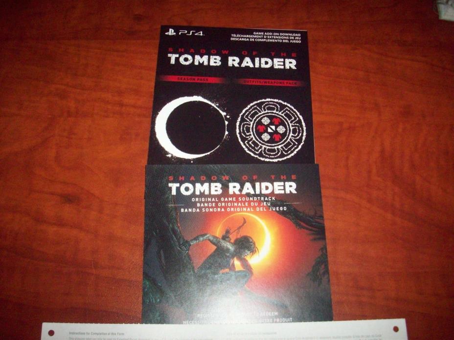 Shadow of the Tomb Raider Season Pass + Outfits, Weapons pack + soundtrack---PS4