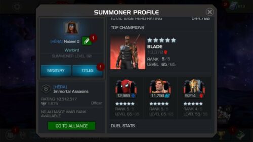 MCOC Marvel Contest of Champions Account