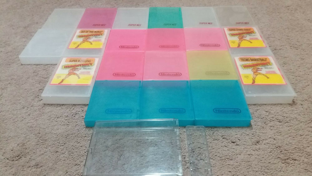 Lot Of 21 Nintendo Clamshell Rental Hard Cases NES SNES