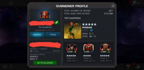 Marvel contest of champions account mcoc