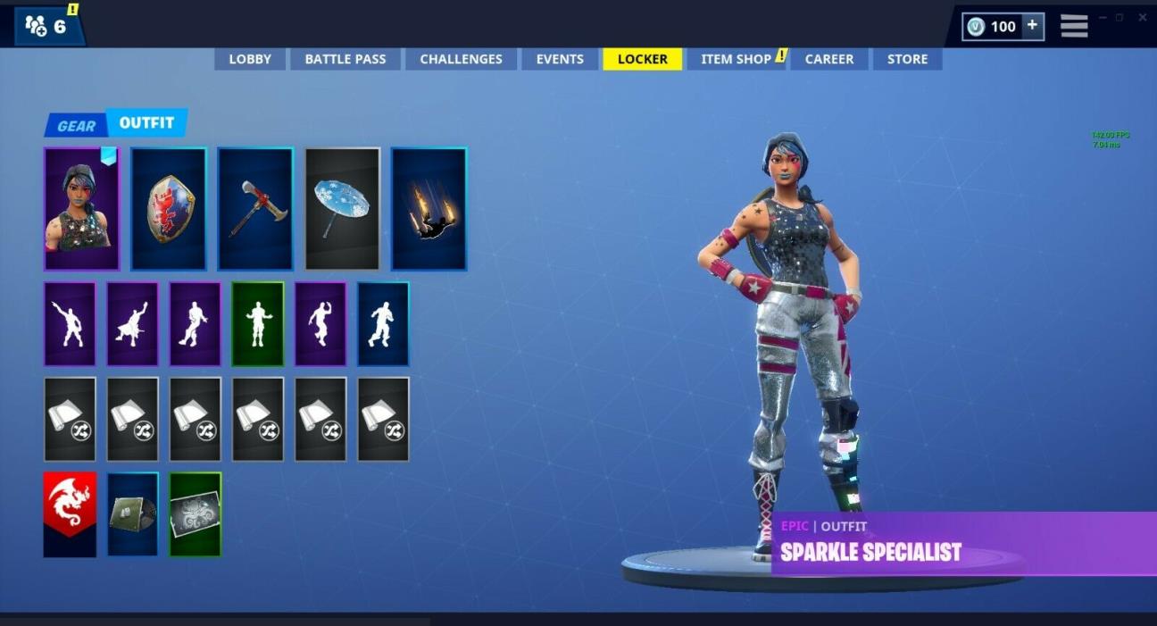 Fortnite sparkle specialist account 60+ skins