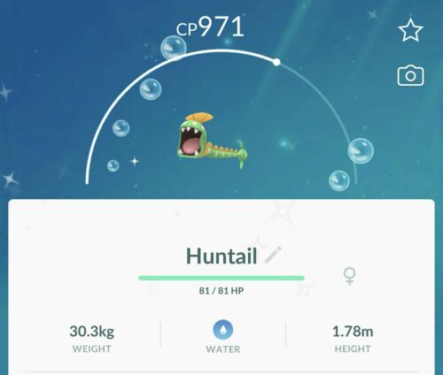 Pokemon go Shiny Huntail!! Very rare