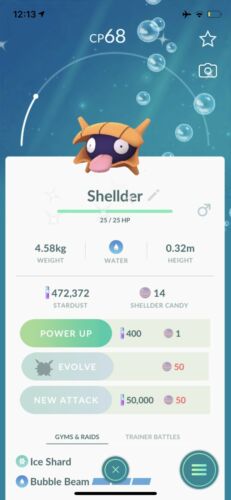 Shiny Shellder Pokemon Go Super Rare - Ultra Friends/Registered