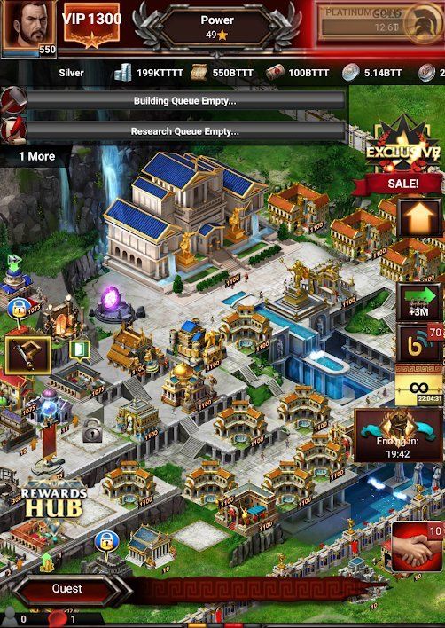 Game Of War Fire Age Account, VIP 1300, RSS galore