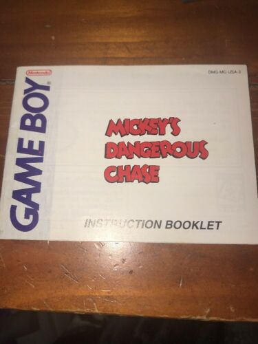 Mickey's Dangerous Chase Nintendo Game Boy Instruction Manual Booklet ONLY
