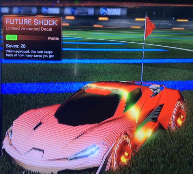 XBOX ONE  Rocket League -Limited Animated Decal Future Shock painted Lime
