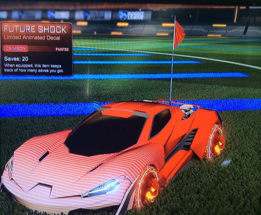XBOX ONE  Rocket League -Limited Animated Decal Future Shock painted Crimson