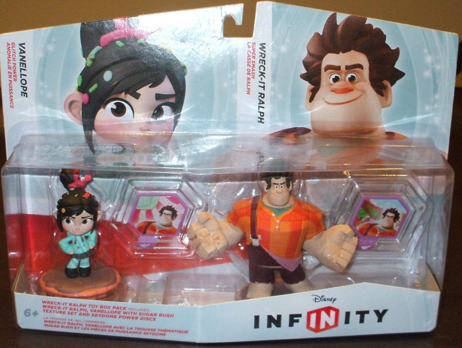 Disney Infinity WRECK-IT RALPH Toy Box 2 Pack Set with VANELLOPE + 2 Power Discs