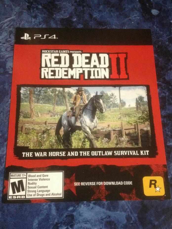 Red Dead Redemption II (2) PS4 DLC Download Code War Horse Outlaw Survival Kit