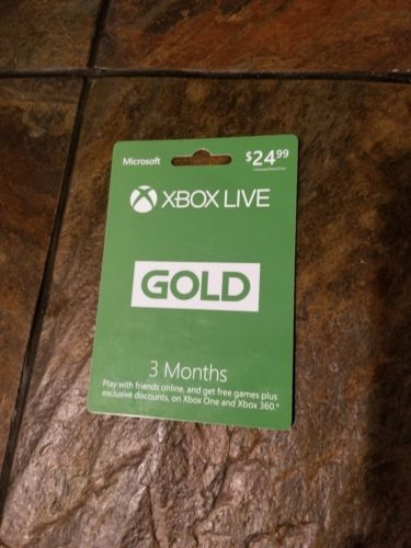 Microsoft Xbox Live 3 Month Gold Subscription card USPS Mail ONLY NO EMAIL