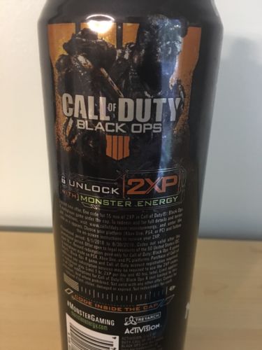 Monster Energy 15 Mins CALL OF DUTY BLACK OPS 4 2XP Code Free Shipping!