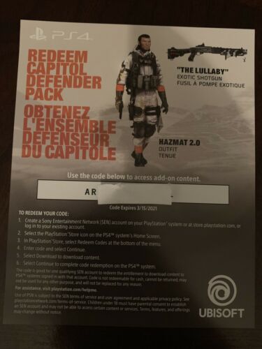 The Division 2 Capitol Defender Pack DLC (PlayStation 4 PS4)