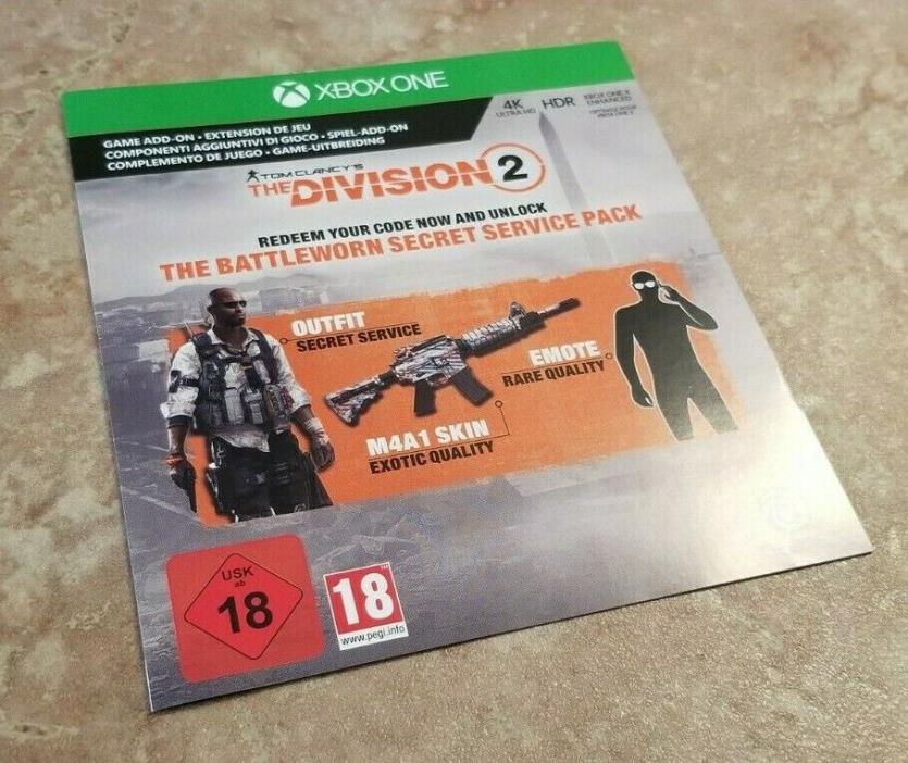 The Division 2 Battleworn Secret Service Pack DLC (Xbox One) *DLC ONLY/NO GAME*