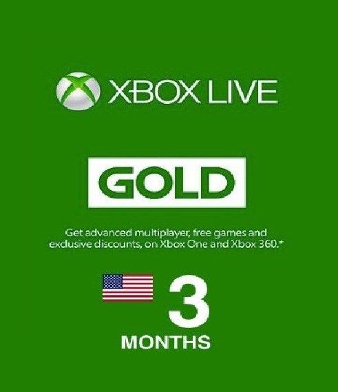 Xbox Live GOLD Subscription Card 3 Months NORTH AMERICA XBOX  - Fast delivery
