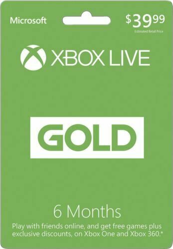Microsoft Xbox Live Gold 6 Month Trial (12 X 14 / 168 Days) UNUSED
