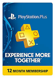 Sony PlayStation Plus 1 Year Membership Subscription Card - NEW