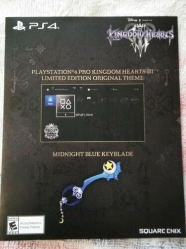 Kingdom Hearts 3 Limited Edition ORIGINAL Theme And Midnight Blue Keyblade USA