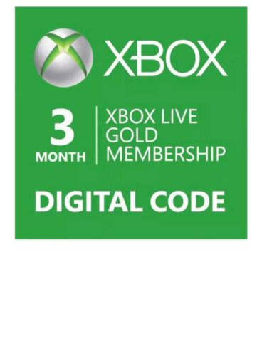 Microsoft Xbox Live Subscription 3 Month Gold  Digital Code  Usps & Email