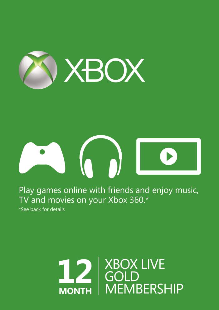 Microsoft - Xbox Live 12 Month Gold Membership Instant Delivery