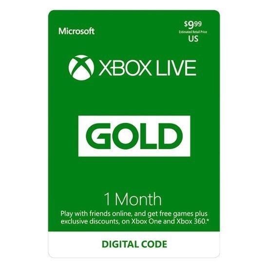 1 Month Xbox Live Gold Digital Code USA