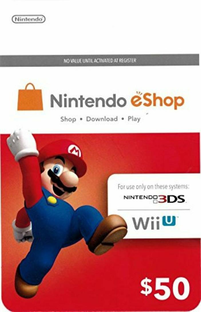 Nintendo $50 USD eShop Gift Card - Nintendo Switch/3DS/WiiU Digital Key [US]