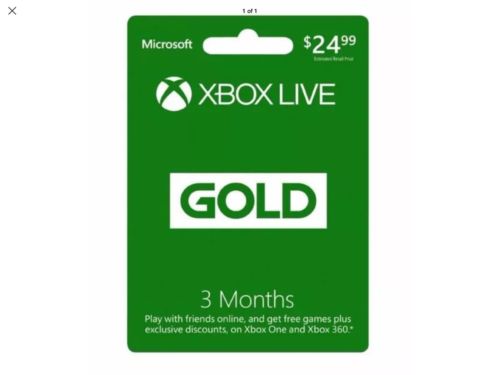 Microsoft Xbox LIVE 3 Month Gold Membership for Xbox 360 / XBOX ONE