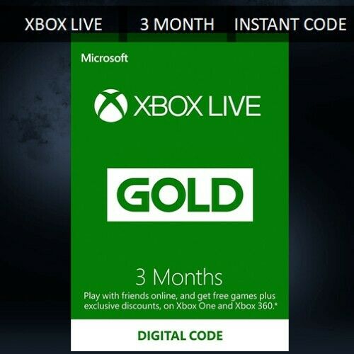 Microsoft Xbox Live Subscription 3 Month Gold Membership Card - S4452131