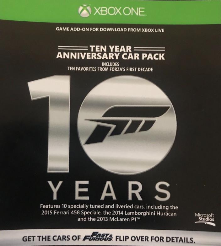 Forza Motorsport 6 Ten Year Anniversary Car Pack exclusive DLC