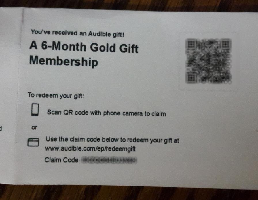 Audible 6 Month Gold Subscription Code