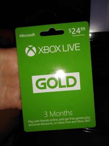 Microsoft Xbox Live Subscription 3 Month Gold Membership Card - reg $24.99