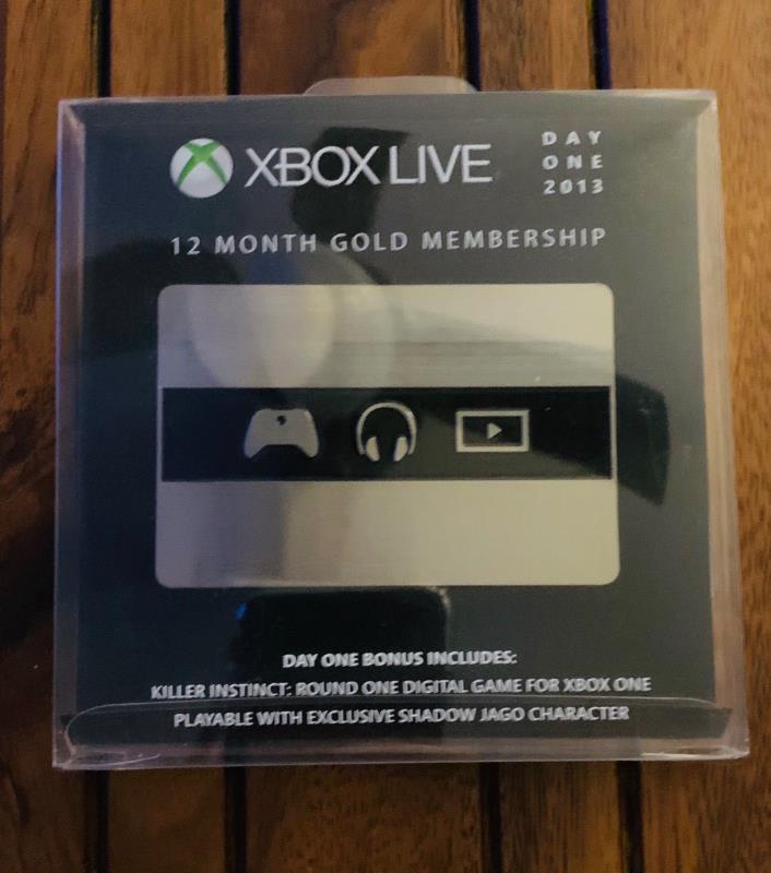 XBOX LIVE DAY ONE 2013 12 MONTH GOLD MEMBERSHIP USED COLLECTABLE!!!