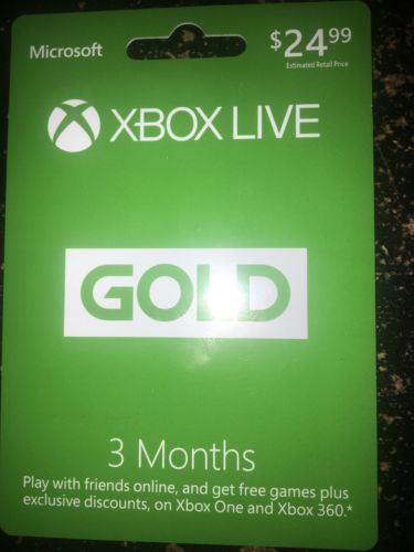Microsoft Xbox Live Subscription 3 Month Gold Membership Card