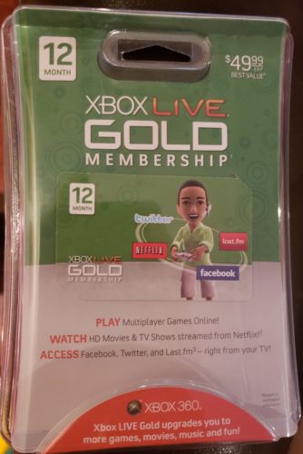 Xbox Live 12 Month Gold Membership Subscription Physical card sealed