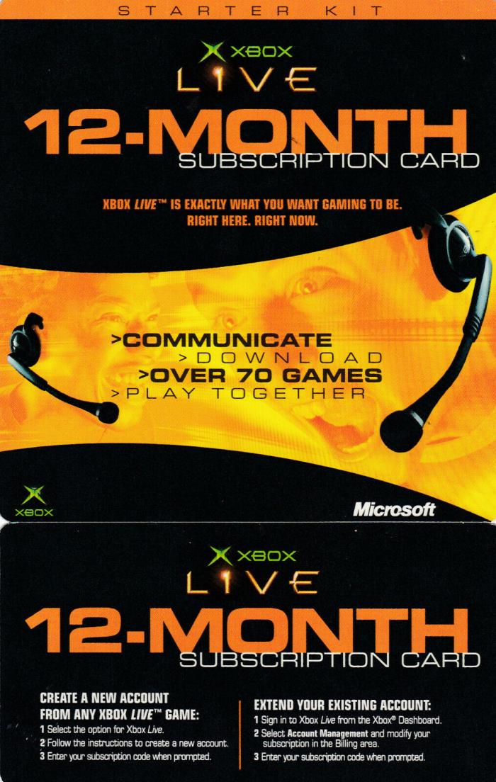 Xbox Live 12 Month Subscription Code