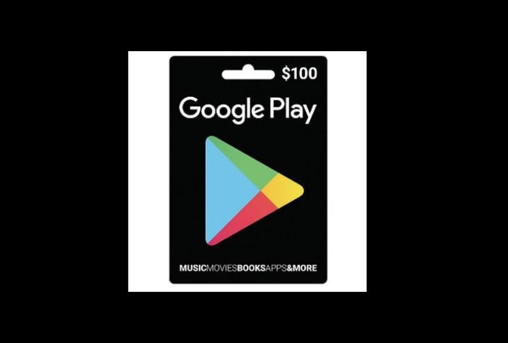 Google Play Gift Card $100, No fees, No expiration date.