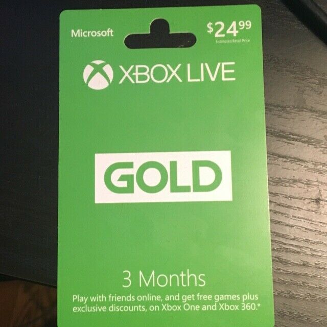 Microsoft Xbox Live Subscription 3 Month Gold Membership Card 50% OFF