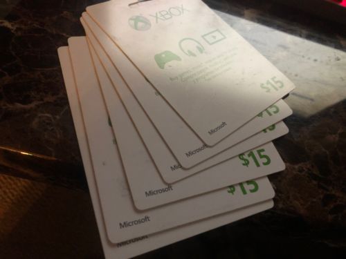Xbox $15 Gift Card Loaded x6 $90 Value