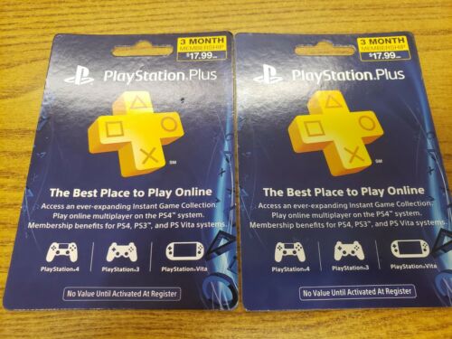 Sony PlayStation Store 6 months PlayStation Plus (Two 3 month PS+ cards)