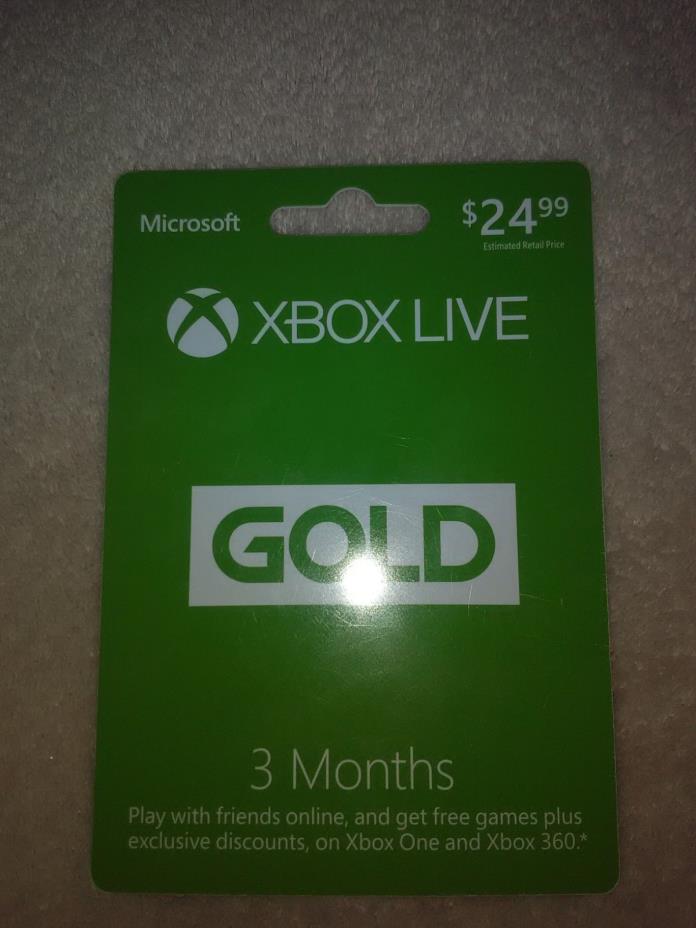 Microsoft Xbox Live Subscription 3 Month Gold Membership Card quick delivery