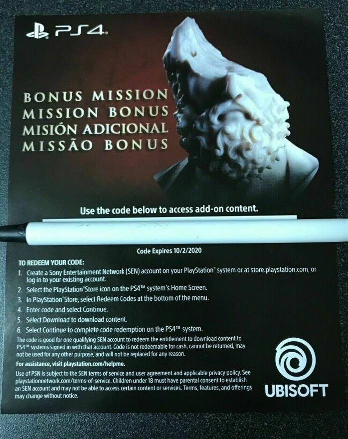 PS4 Playstation 4 Assassin's Creed The Blind King DLC BONUS MISSION + FREE SHIP