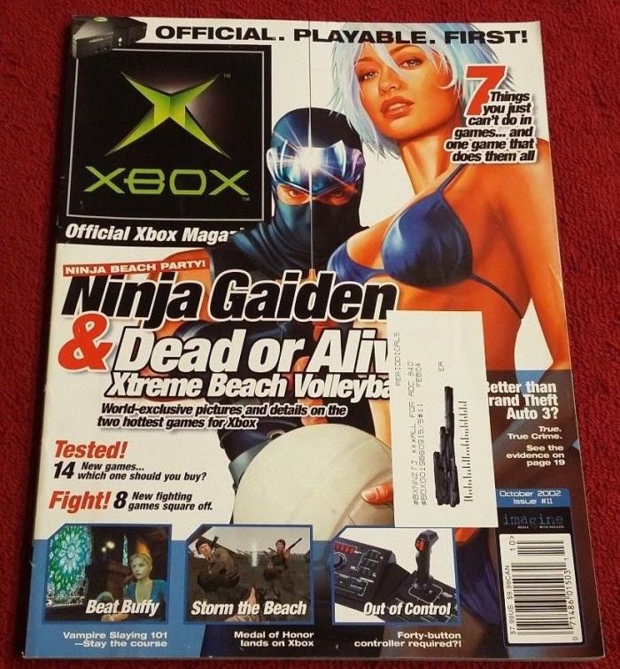 Official XBOX Magazine OCTOBER 2002 Issue 11 Ninja Gaiden DOAX cover