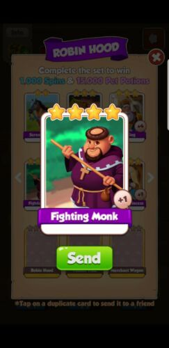 Coin Master Robin Hood Fighting Monk (Rare)