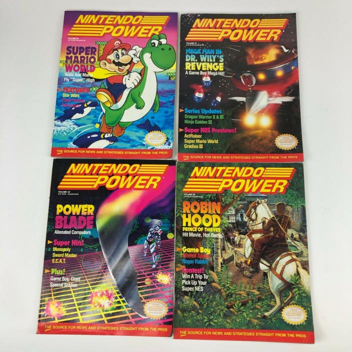 NINTENDO POWER Vtg Magazines Super Mario World, Robin Hood, Power Blade, Dr.Wily