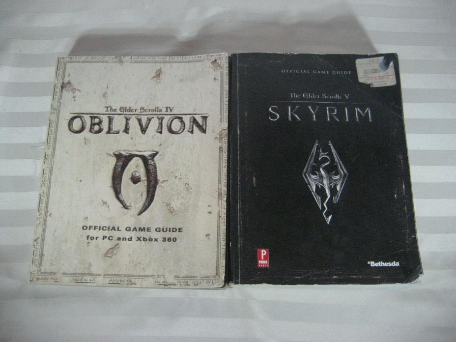 Elder Scrolls Oblivion and Skyrim Game Guides Used Free Shipping