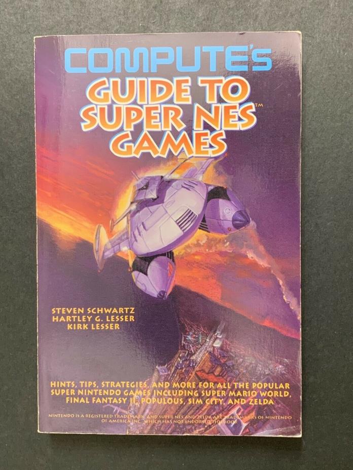 Compute's Guide to Super NES Games snes vintage schwartz lesser snes cheat 1992