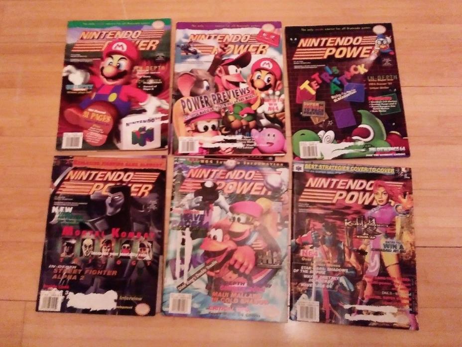 NINTENDO POWER VOLUMES 85 86 87 89 90 91 WITH POSTERS INTACT!