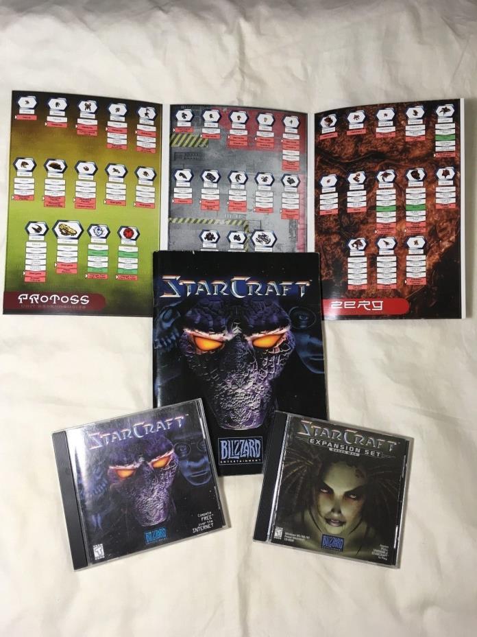 Starcraft and StarCraft: Brood War PC Bundle (w/ booklet & unit reference)